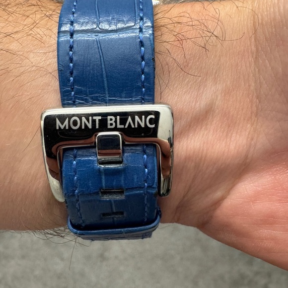 Montblanc TimeWalker Automatic Silver Dial Men’s Watch on Blue Leather Strap - Picture 2 of 8